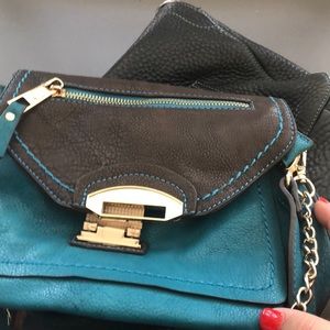 Urban expressions crossbody purse blue and brown